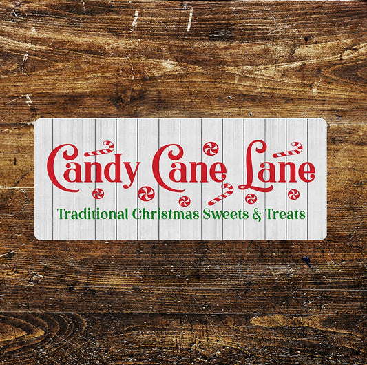 Candy Cane Traditional Christmas Notice | Metal Sign