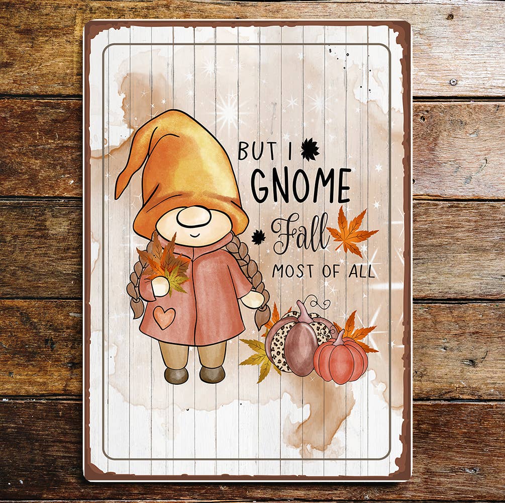 Gardening weather flowers gnome | Metal Wall Sign