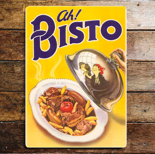 Ah Bisto dish | Metal Advertising Wall Sign