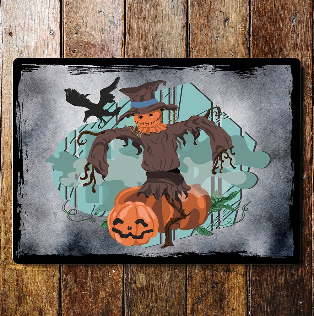 Halloween Scarecrow Art | Metal Sign Plaque
