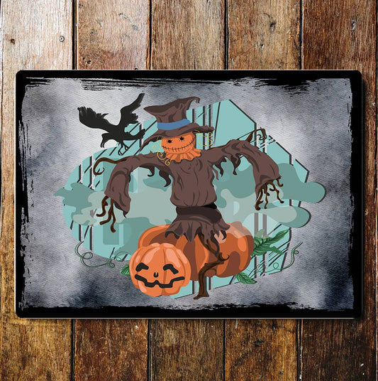 Halloween Scarecrow Art | Metal Sign Plaque
