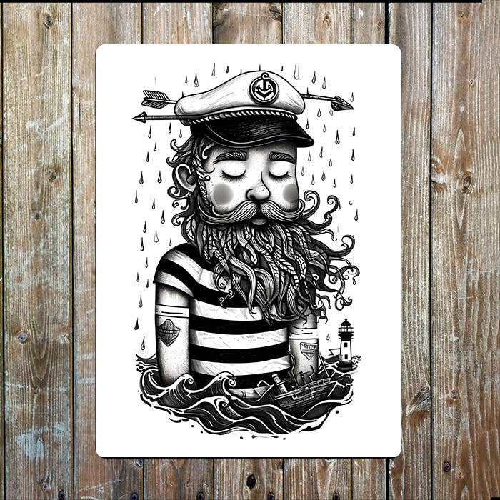 Illustration sailor Arrow Seas Nautical | Metal Sign Plaque