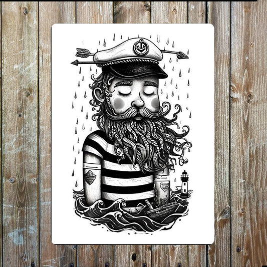 Illustration sailor Arrow Seas Nautical | Metal Sign Plaque