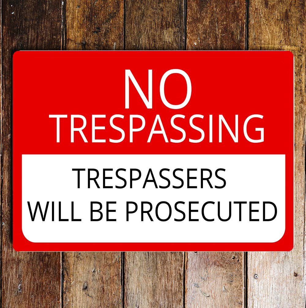 Warning Notice No Trespassing Security | Metal Sign Plaque