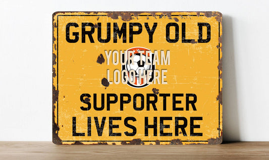 Grumpy Football Support Personalized Custom | Metal Wall Sign