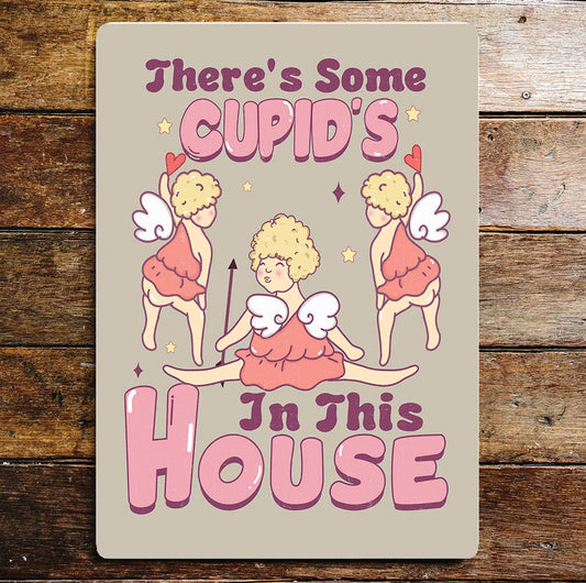 Cupids in this House Valentines | Metal Sign Plaque