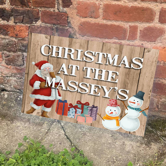 Christmas at the Name Personalised | Metal Wall Sign