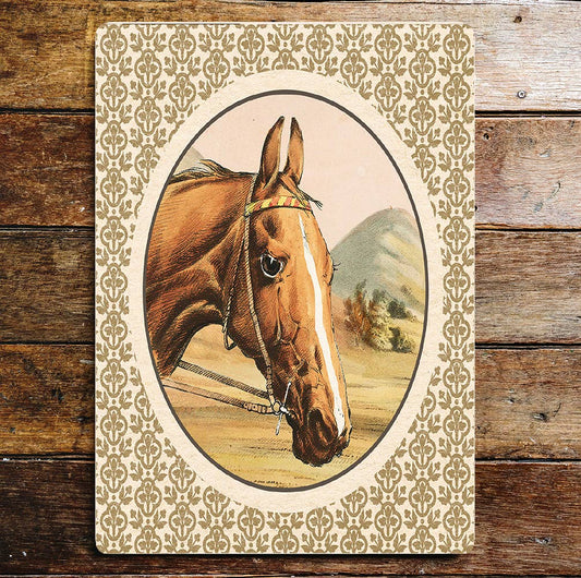 Horse Head Portrait Countryside | Metal Sign Plaque