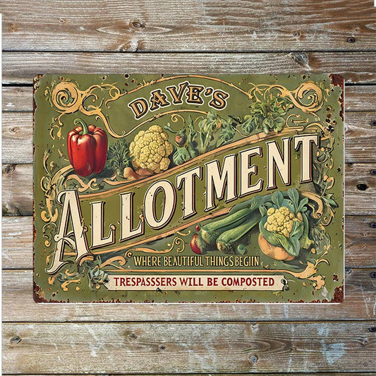 ALLOTMENT Garden Name Custom Personalised | Metal Wall Sign