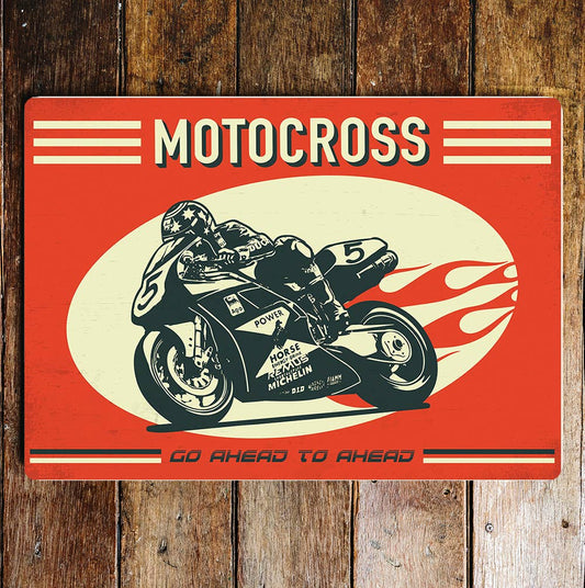 Motocross go ahead to ahead bike motorbike | Metal Sign
