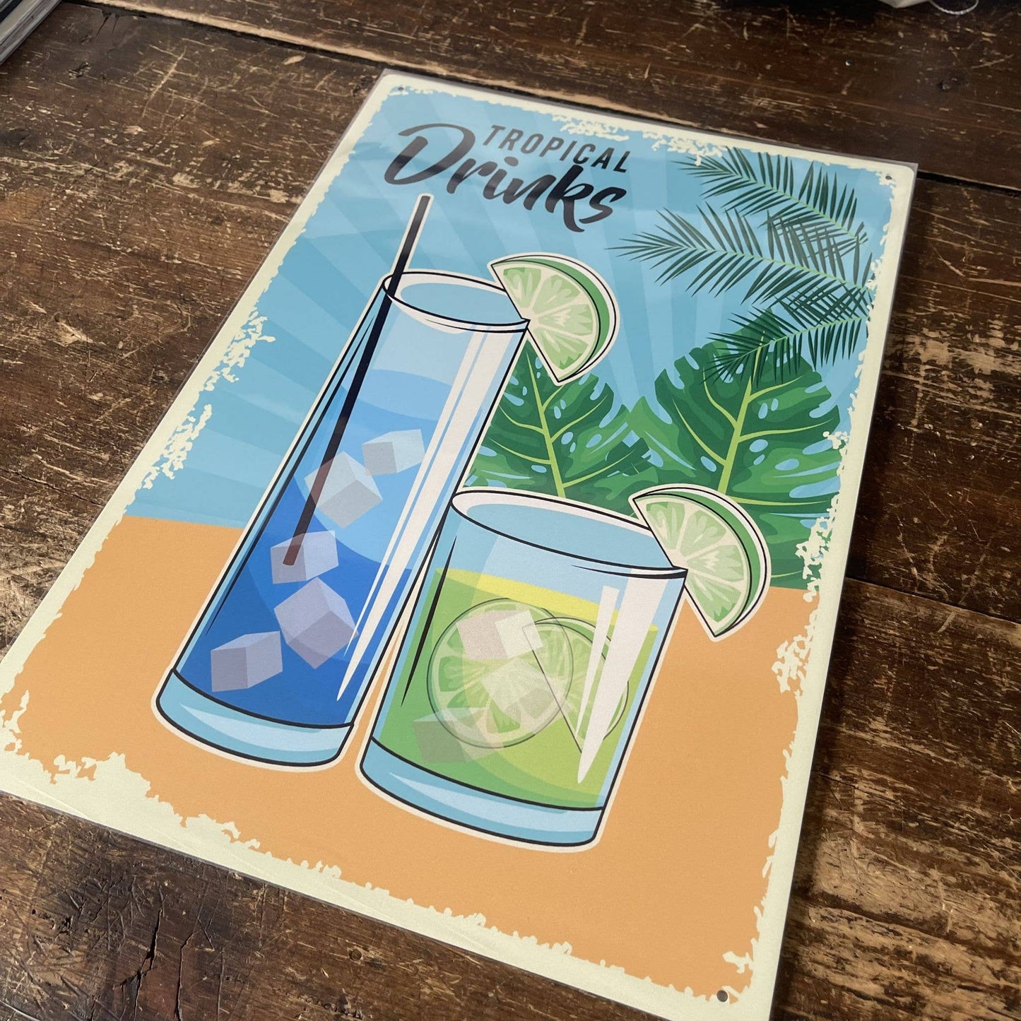 Tropical Drink Bar Tin Sign | Metal Sign Plaque