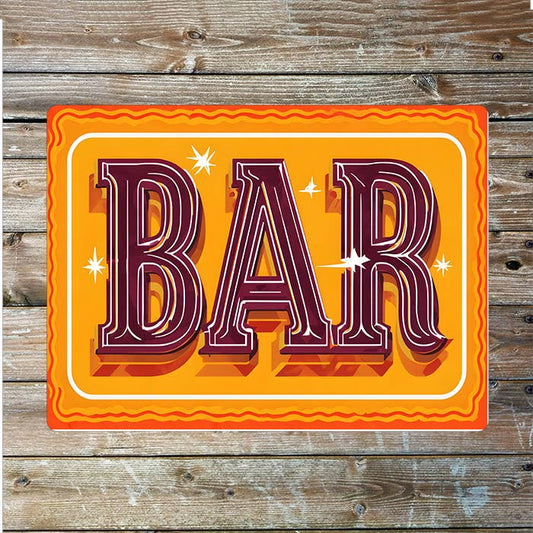Bar Orange | Metal Sign Plaque