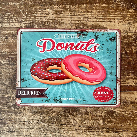 Donuts retro best choice | Metal Vintage Wall Sign