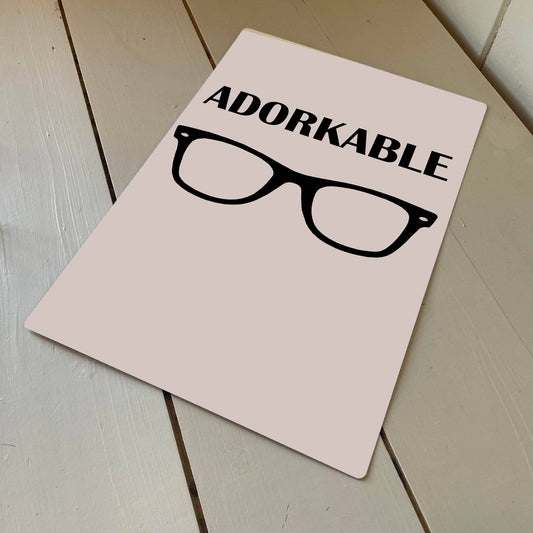 Adorkable Geek Glasses | Metal Typography Wall Sign