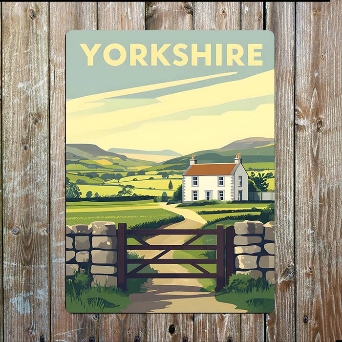 Travel Poster Style Scenic Yorkshire | Metal Sign Plaque