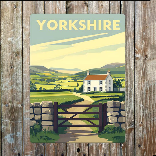 Travel Poster Style Scenic Yorkshire | Metal Sign Plaque