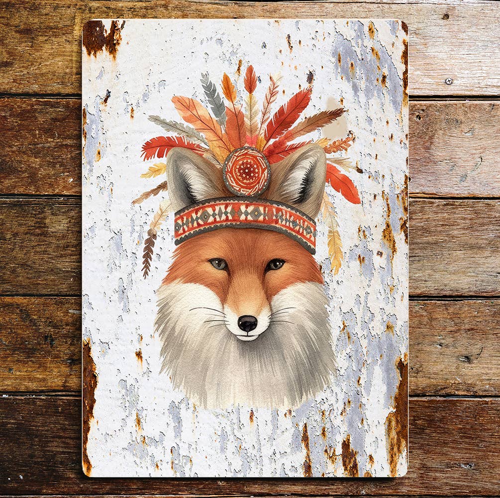 Red Fox Wildlife Nature Lifestyle Art Metal Sign Plaque