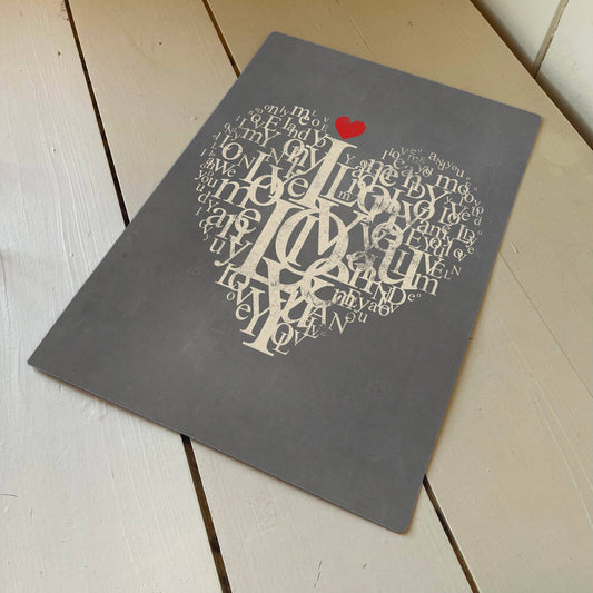 Love Heart, Valentine, | Metal Travel Wall Sign