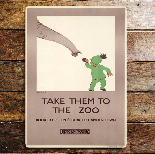 Take Them To the Zoo Underground Metal Sign