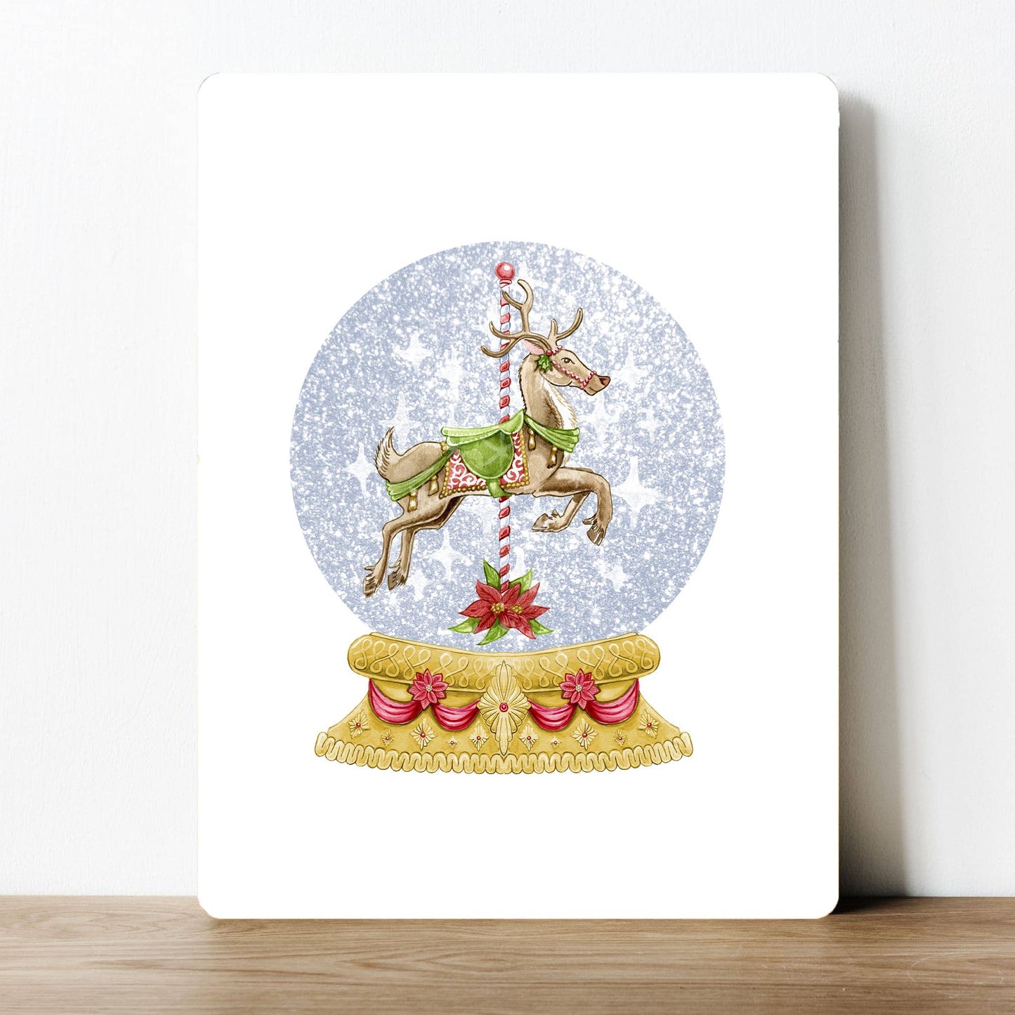 Horse Snow Globe Christmas | Metal Sign Plaque