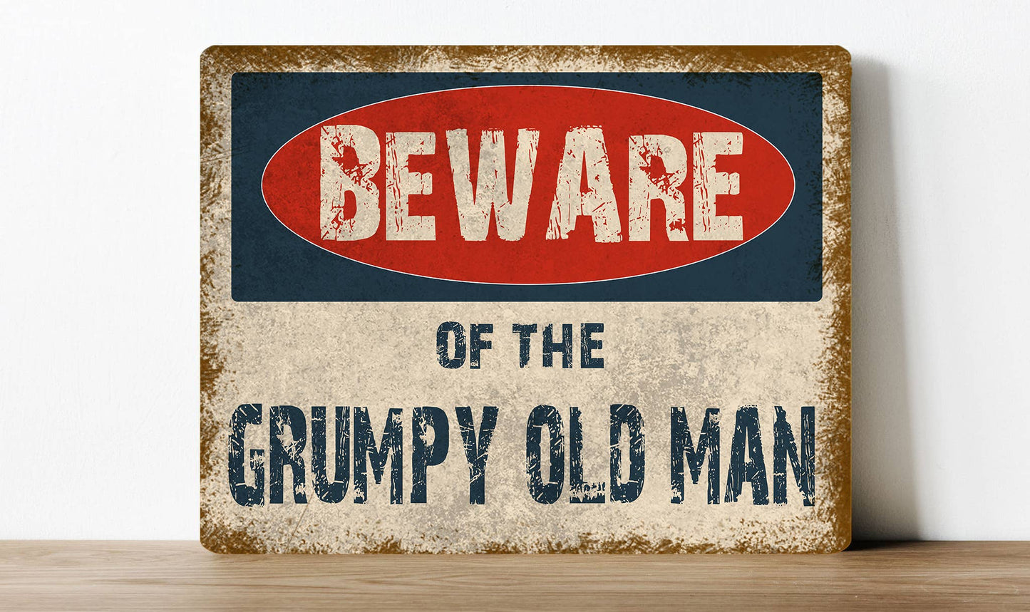 Beware Grumpy Old old man club | Metal Sign Plaque