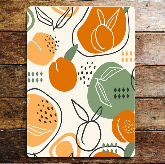 70's style Peach pattern kitchen | Metal Wall Sign