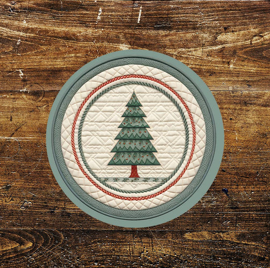 Christmas Tree Pattern Decoration Circle Metal Sign