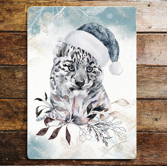Water colour leopard wall paper  Art | Metal Sign Plaque