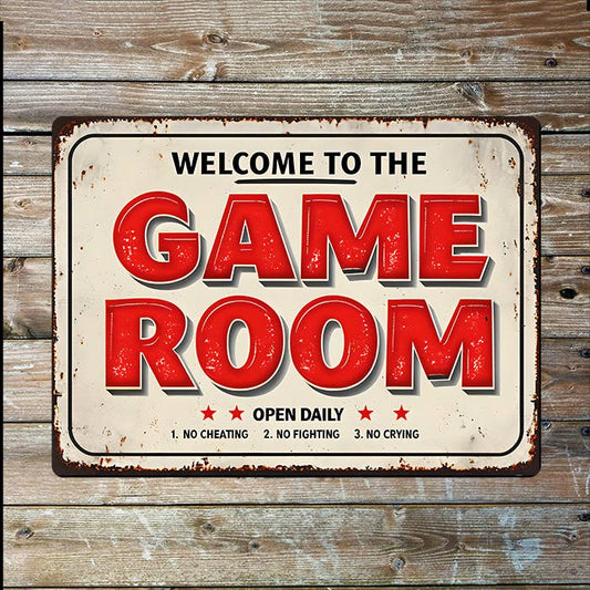 Welcome To Games Room | Father's Day | Metal Sign Plaque