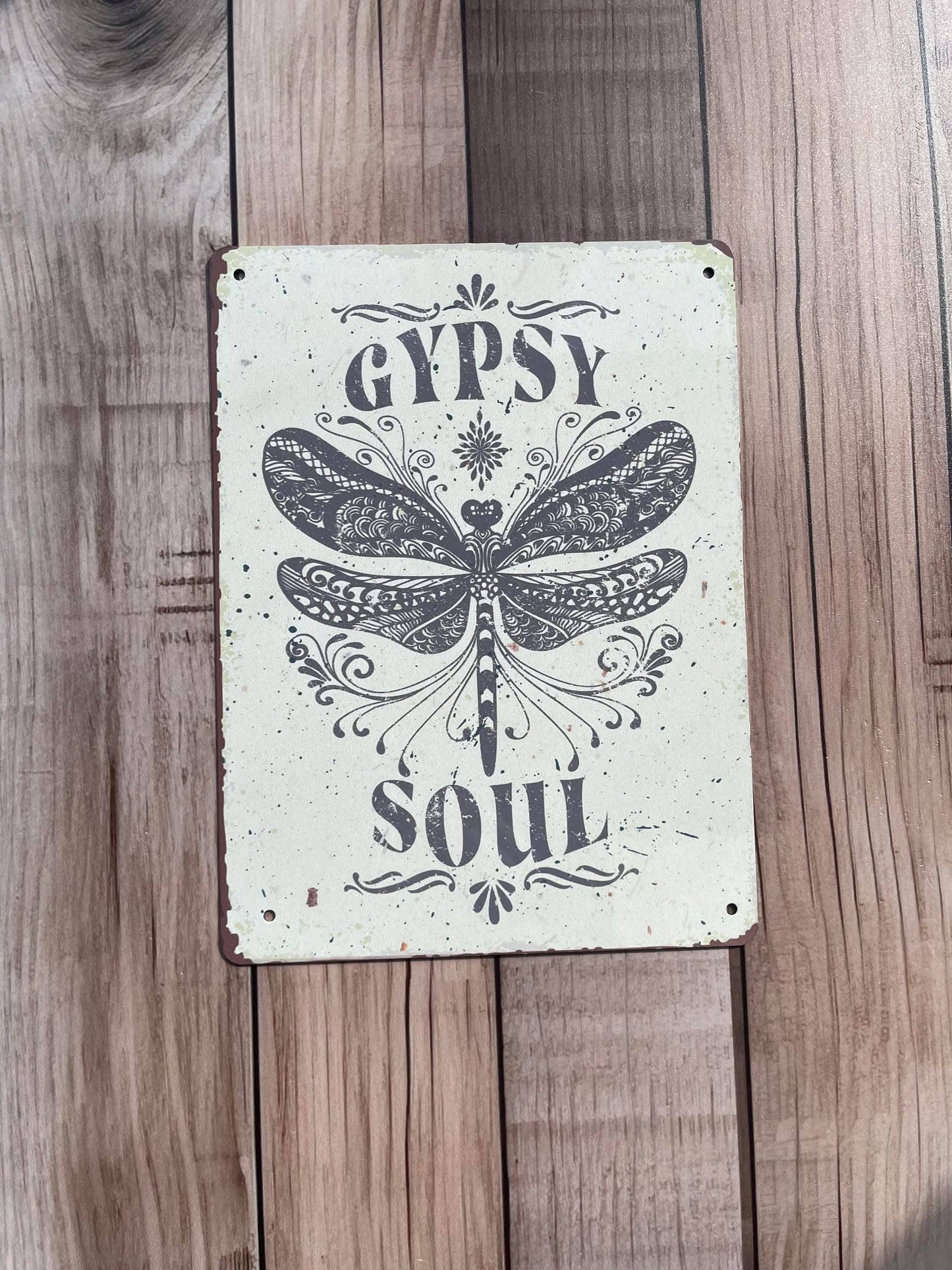 Gypsy Soul Dragonfly | Metal Wall Sign Plaque