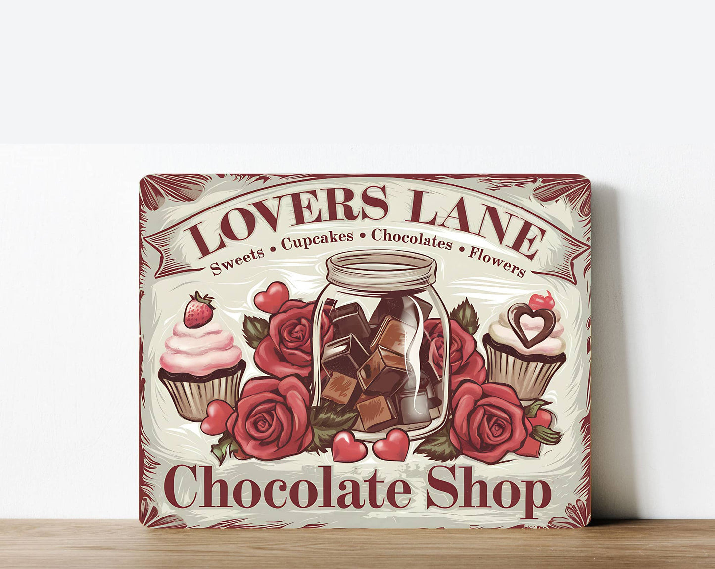 lovers Lane Chocolate Shop | Metal Sign Plaque