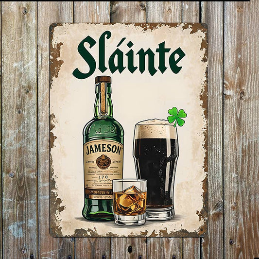 Sláinte Irish Drinks | Father's Day | Metal Sign Plaque