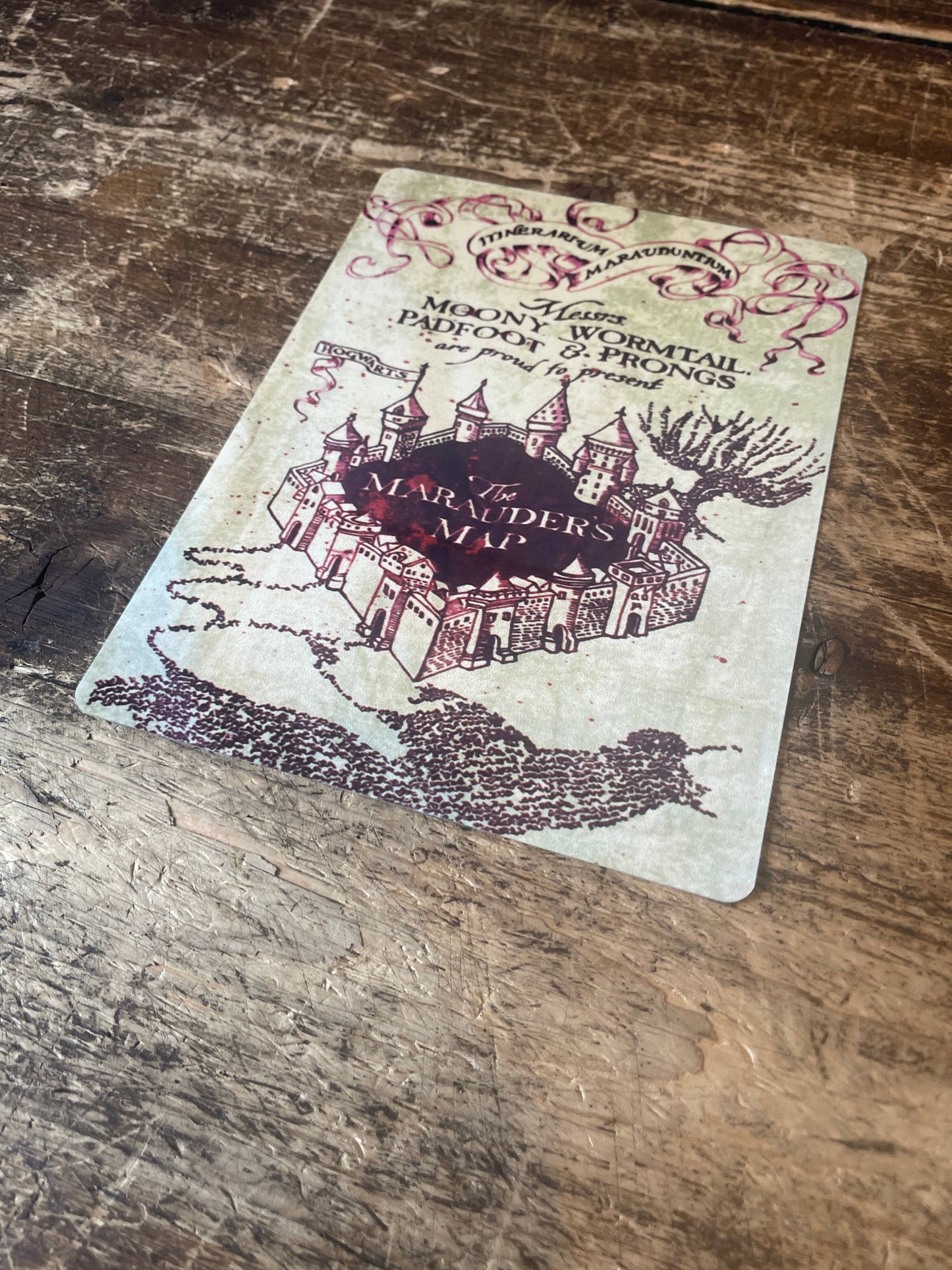 marauders map Harry potter | Metal Movie Sign