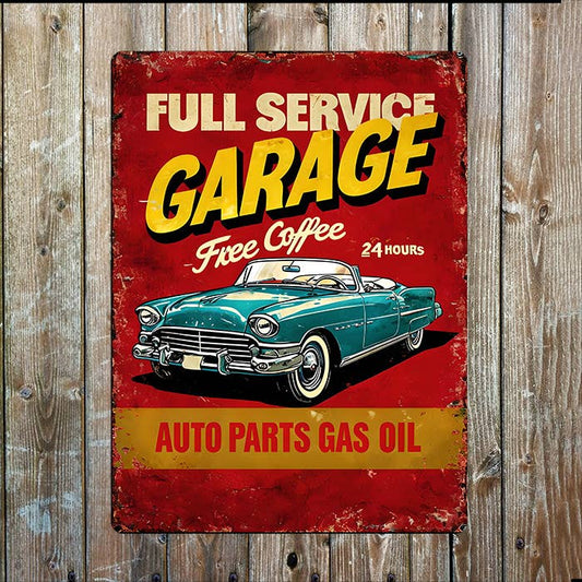 Retro Garage Car | Father's Day | Metal Sign Plaque