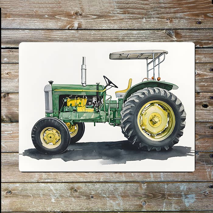 Green & Yellow Tractor | Farm Farmhouse | Metal Sign Plaque