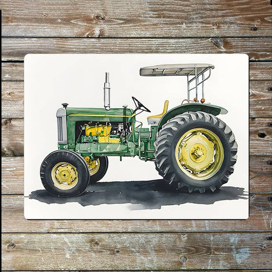 Green & Yellow Tractor | Farm Farmhouse | Metal Sign Plaque