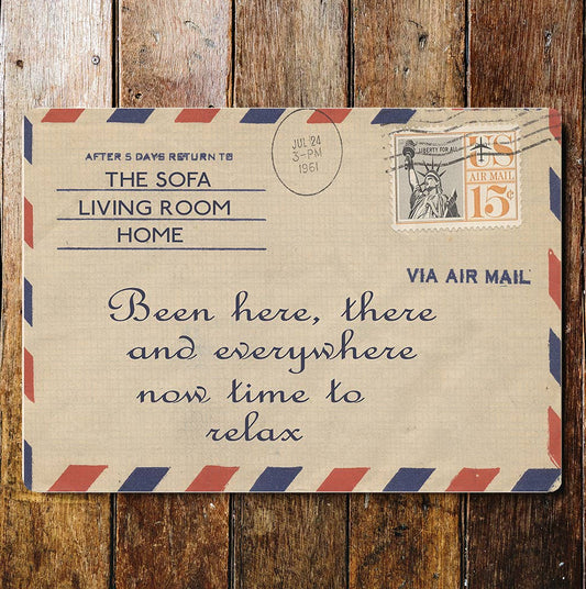 US Mail Envelope Air Mail 1961 | Metal Wall Sign Plaque