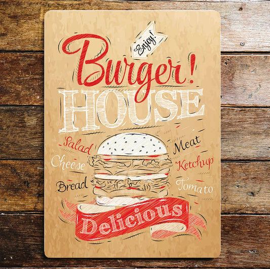 Burger House Enjoy Beef Burger Sauce | Metal Sign Plaque