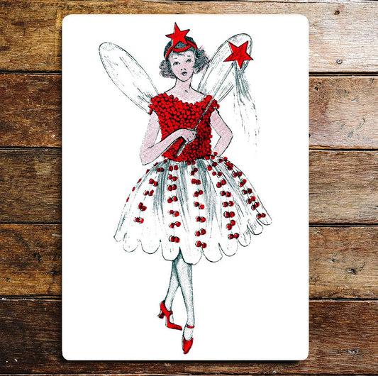 Love Fairy Lady Valentines Wand Wings | Metal Sign Plaque