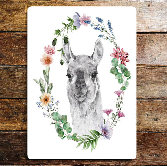 Llama Head Animal | Metal Wall Sign