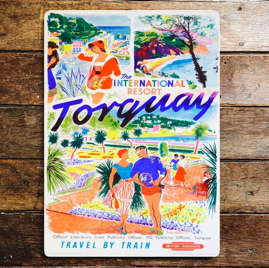 The International Resort Torquay Railways Metal Sign
