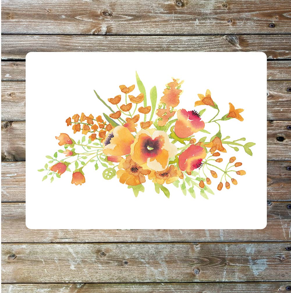 Orange Poppy Flowers | Metal Sign Plaque