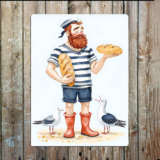 Sailor Bread seagull Sea Nautical Metal Sign Plaque