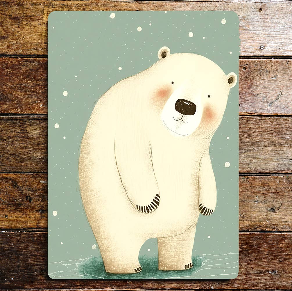 Minimalist bear | Metal Sign Plaque