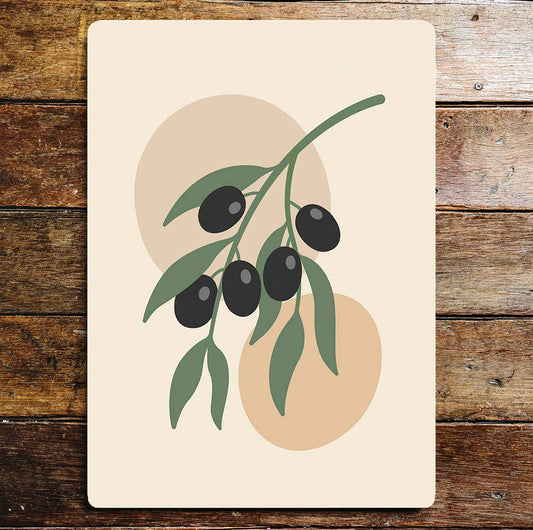 Black Olive Branch | Metal Wall Sign