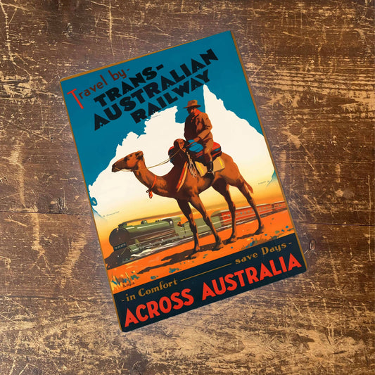 Across Australia Railway | Metal Travel Wall Sign