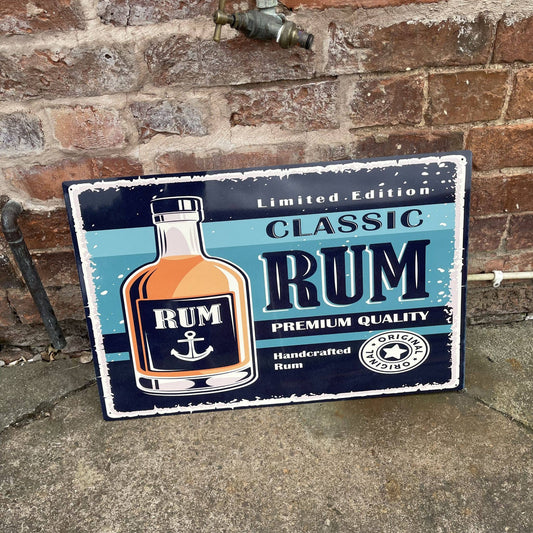 Classic Rum Bar Tin Sign | Metal Sign Plaque