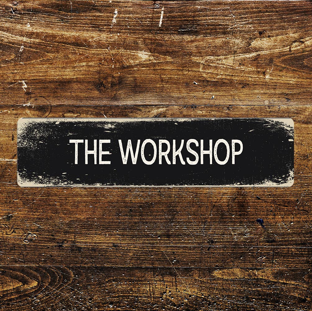 The Workshop Sign Metal Long Sign Plaque