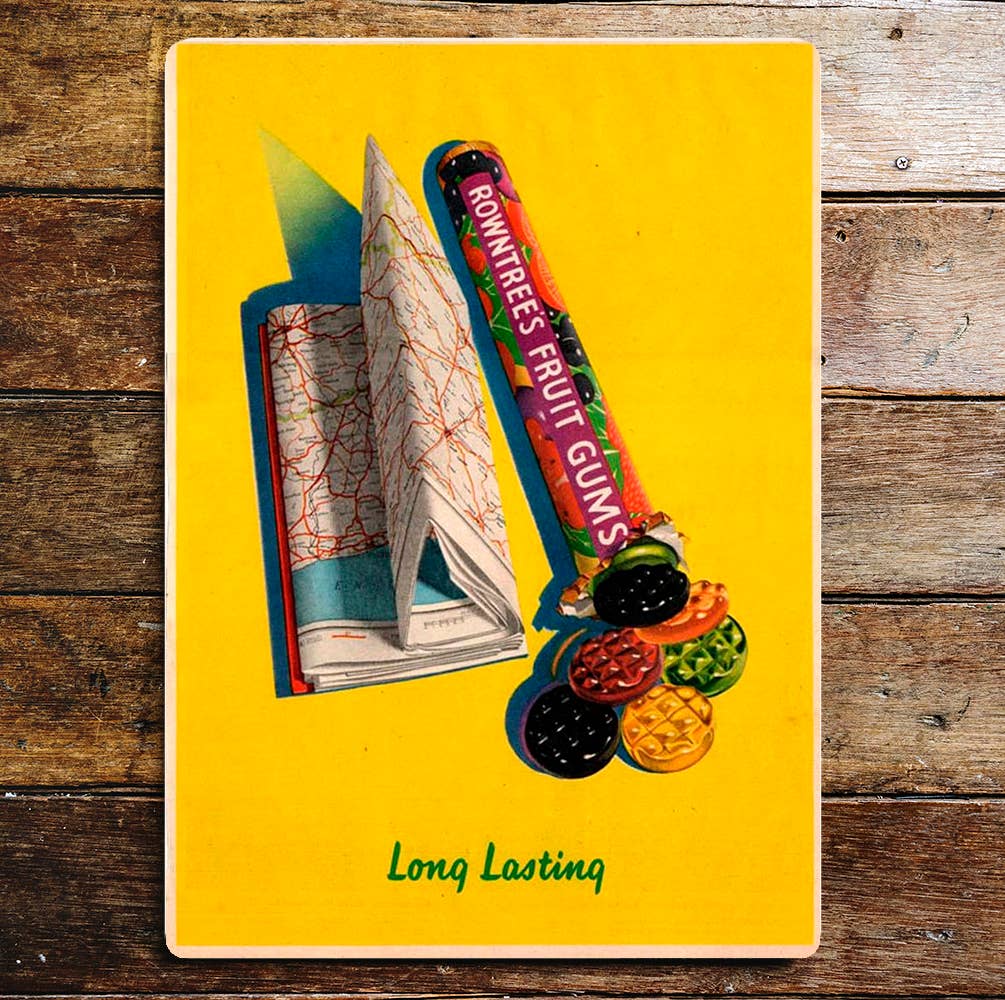 Rowntrees Fruit Gums Long Lasting Metal Sign