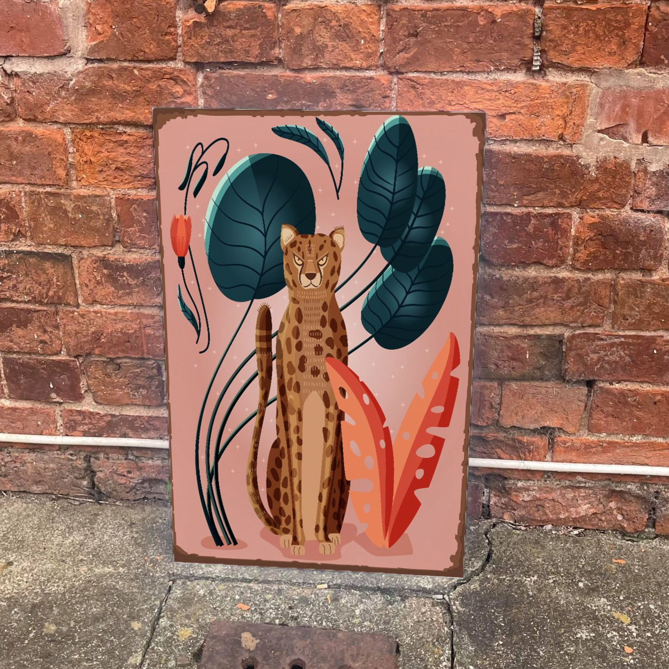 Jungle cheetah | Metal Advertising Wall Sign